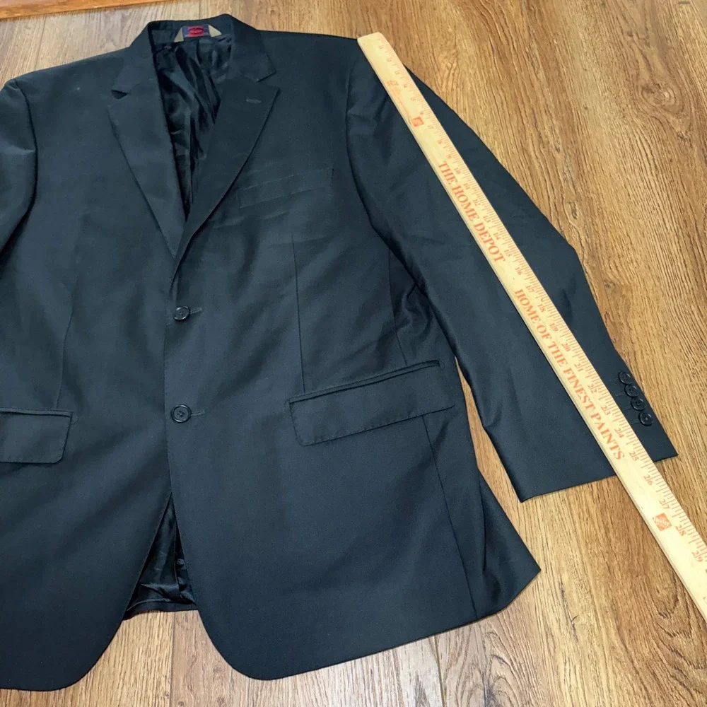Pronto Uomo Signature Mens 46R Suit Jacket Black Super 120s Wool Made in Italy